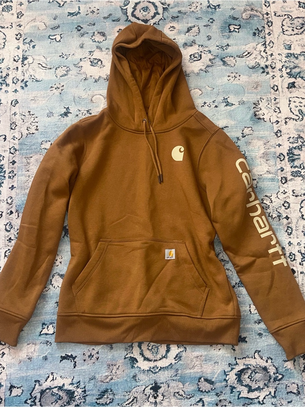 NWOT Carhartt Women’s Logo Hoodie in Brown Size Medium Hooded Sweatshirt